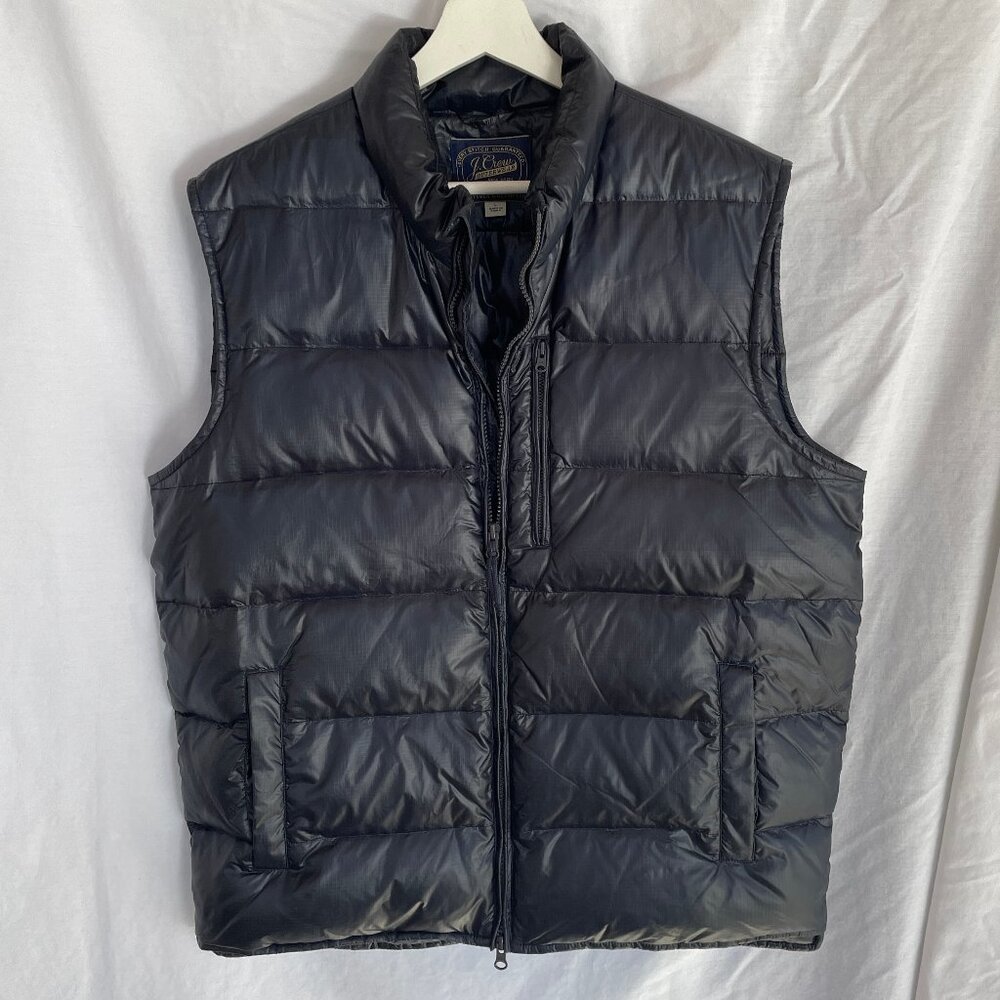 J CREW Holiday 2014 DOWN BLEND Vest Navy LARGE